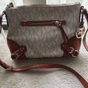 Michael Kors Tan and Cream Crossbody Bag